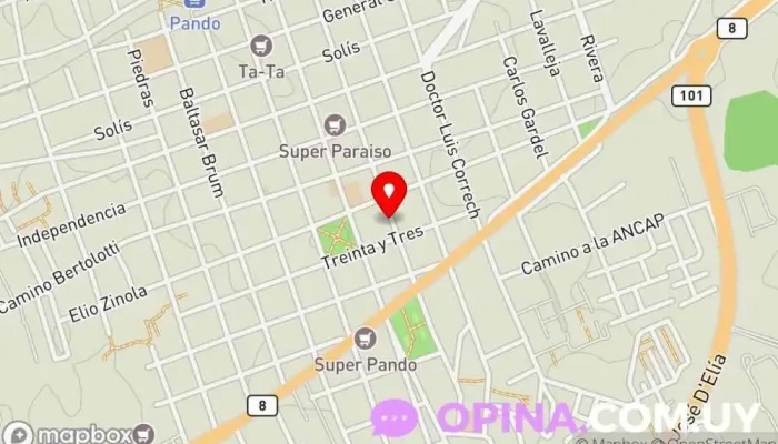 mapa de BianchiDent Clínica dental en Pando