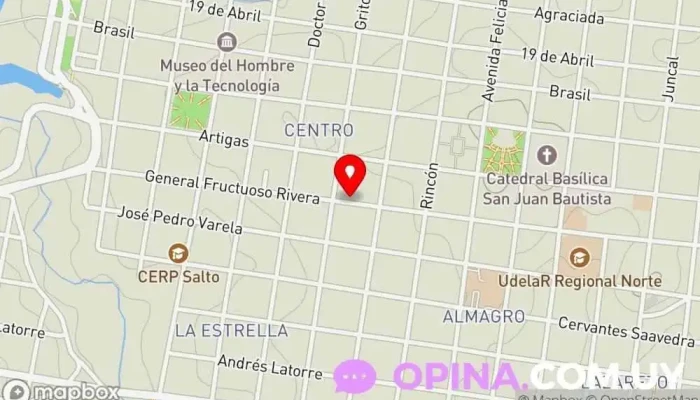 mapa de Blanes Propiedades Consultor inmobiliario, Tasador de bienes inmuebles, Agencia inmobiliaria especializada en alquileres en Salto