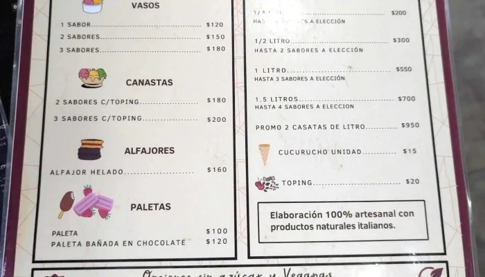 Bocatti Empanadas Cavani Helados Artesanales Menu