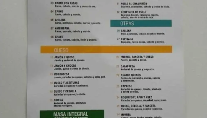 Bocatti Empanadas:  Menu