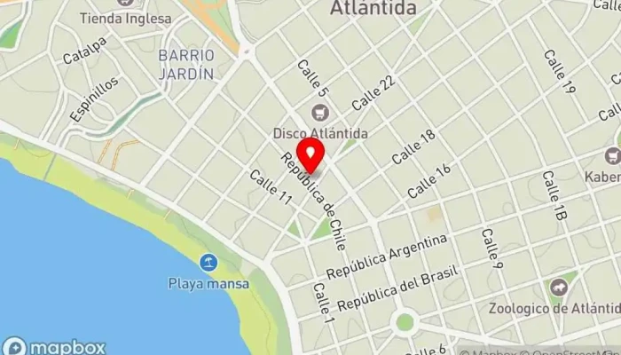 mapa de Bocatti Restaurante en Atlántida