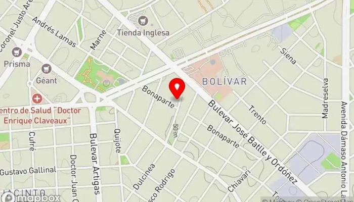 mapa de Bolivar Burgers Montevideo Hamburguesería, Comida a domicilio, Pizzería en Montevideo