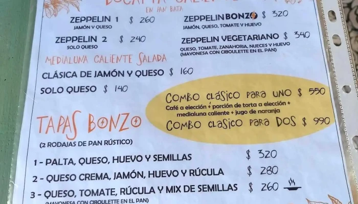 Bonzo Cafe Menu - Cafetería