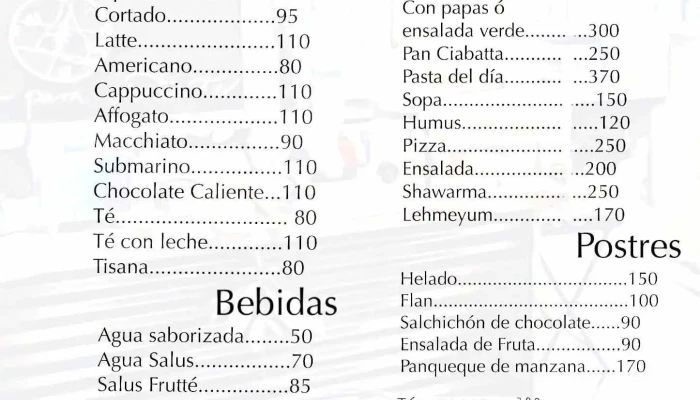 Brujula Cafe Menu