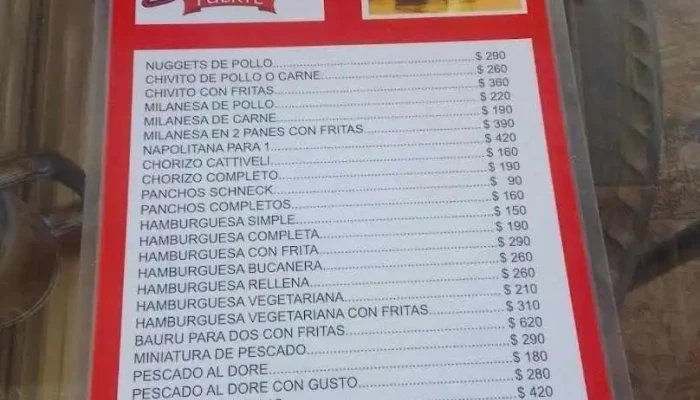 Bucanero Fuerte:  Menu - Restaurante de comida rápida