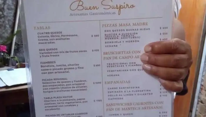 Buen Suspiro:  Menu