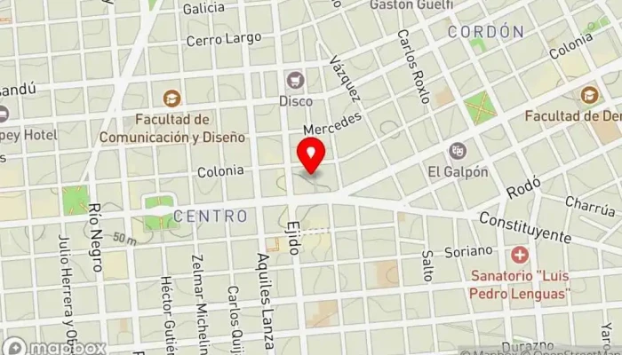 mapa de Cabesas Quiosco Centro MVD Cervecería artesanal en Montevideo