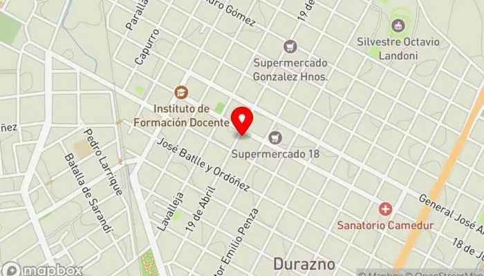 mapa de Cabesas Quiosco Durazno Cervecería artesanal en Durazno