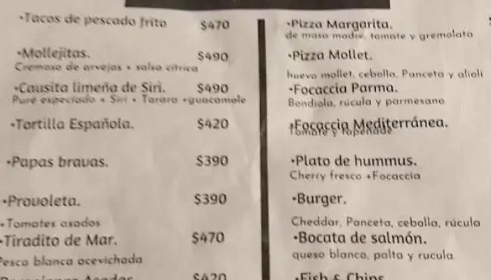 Cafe Con Sal Menu