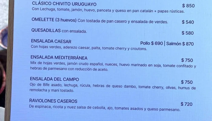 Cafe De La Mansa Zunino:  Menu