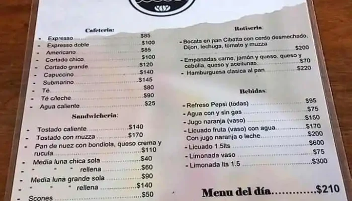 Cafe Del Lago Menu - Cafetería