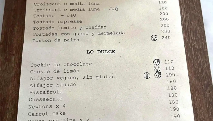 Cafe Golf Menu - Cafetería