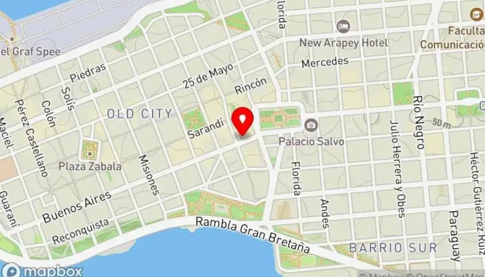 mapa de Café la diaria Restaurante, Bar, Cafetería en Montevideo