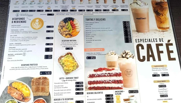 Cafe Martinez Menu