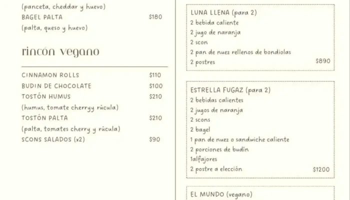 Cafe Mistico Menu - Cafetería