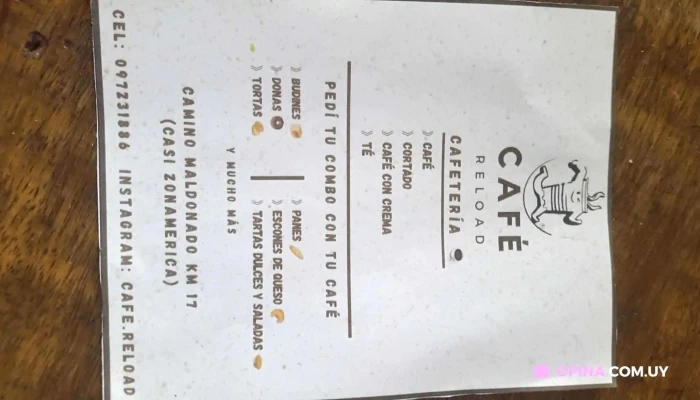 Cafereload Menu - Cafetería