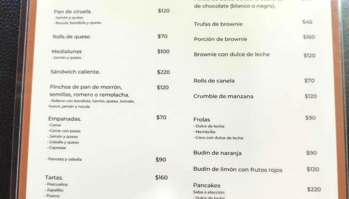 Cafeteria Carmela:  Menu - Cafetería