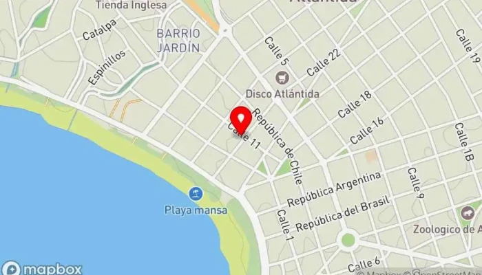 mapa de Caffelatte Bistró Cafetería en Atlántida