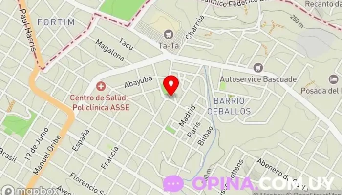 mapa de CAIF El Ombú Escuela en Rivera