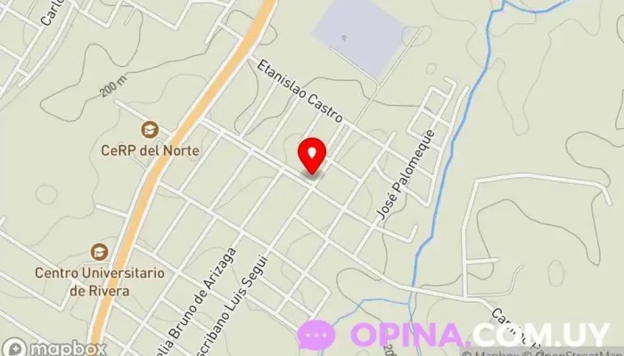 mapa de Caif La Pedrera Escuela en Rivera