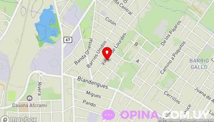 mapa de CAIF Laureles Escuela en Las Piedras