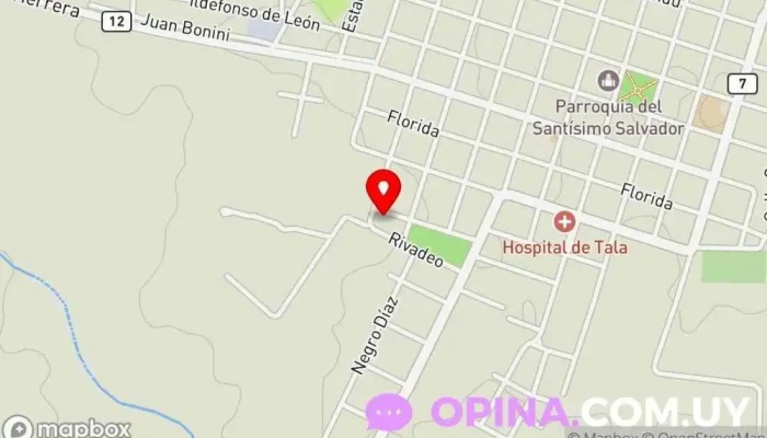 mapa de CAIF Centro escolar en Tala