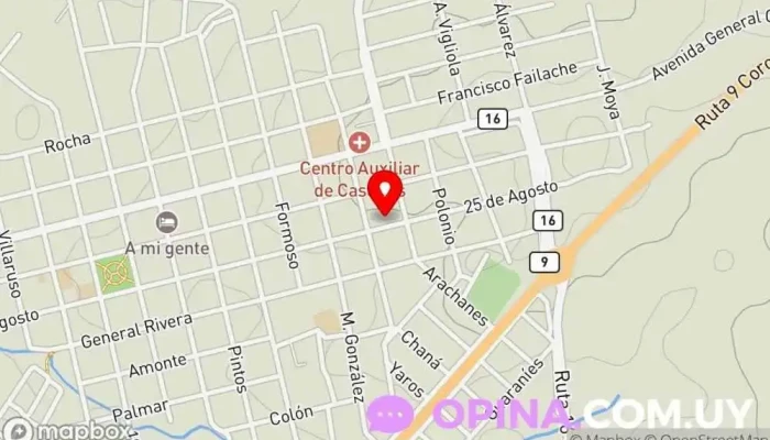 mapa de CAIF Rayuela - INAU/OSC Casa Ambiental Escuela en Castillos