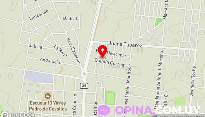 mapa de CAIF SAN CARLOS Centro de educación preescolar en San Carlos