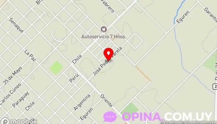 mapa de CAIF Una Pindó Centro educativo en Nueva Palmira