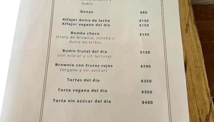 Calma Gluten Free:  Menu