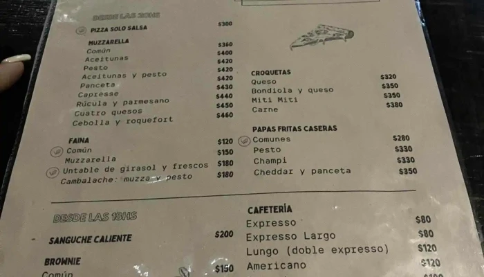 Cambalache Bar:  Menu - Bar