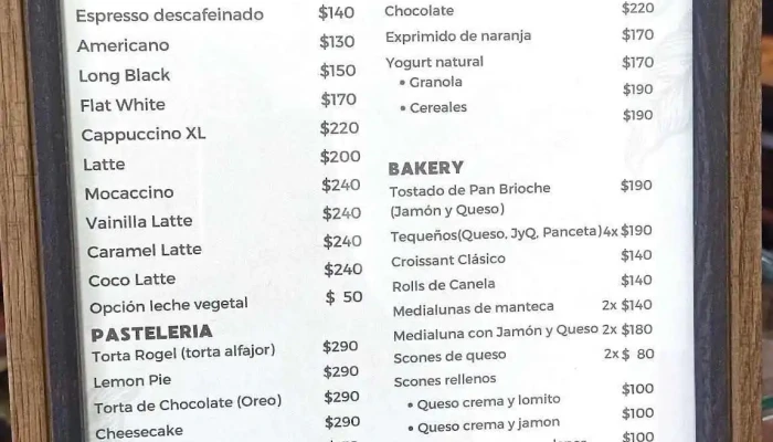 Caminito Cafe Menu - Cafetería