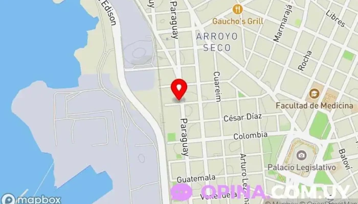 mapa de Canal 4 Cadena de televisión en Montevideo