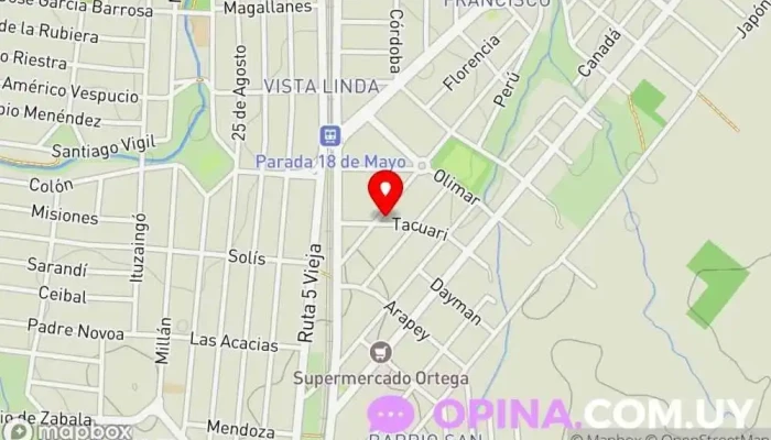 mapa de Cancha de san francisco Instituto de secundaria en 18 de Mayo