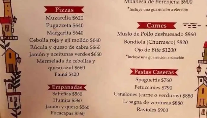 Cantina Del Vigia Menu