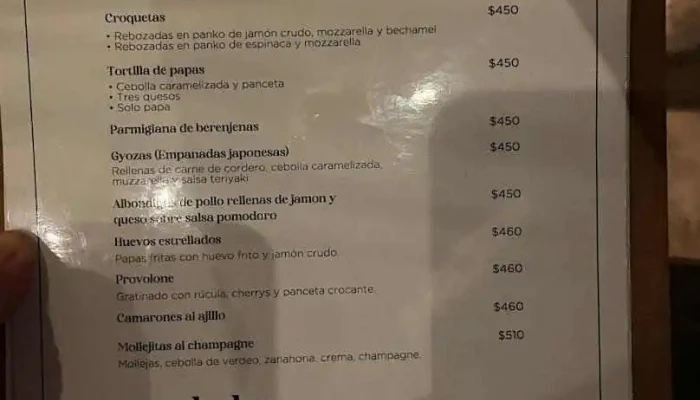 Cantina Rostand:  Menu