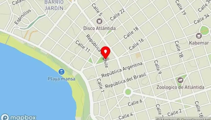 mapa de Capitán Jack Restaurante americano en Atlántida