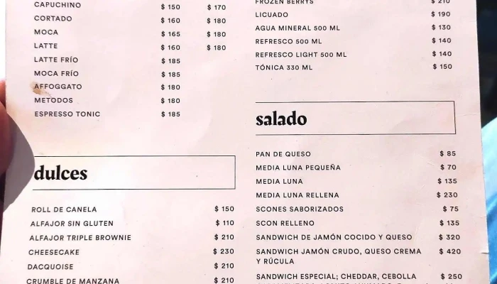 Cardenal Cafe Menu