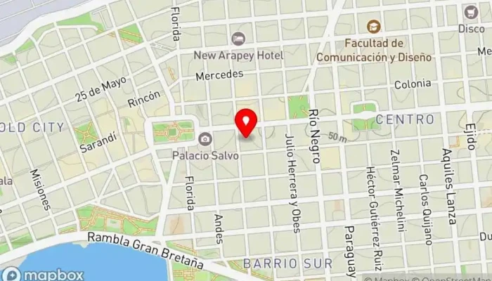 mapa de Cardenal Callejero Cafetería en Montevideo