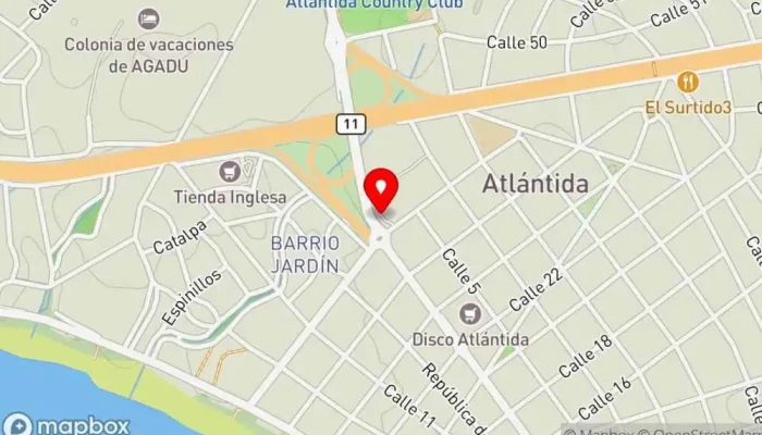 mapa de Carrito La Riverense Restaurante de comida rápida en Atlántida