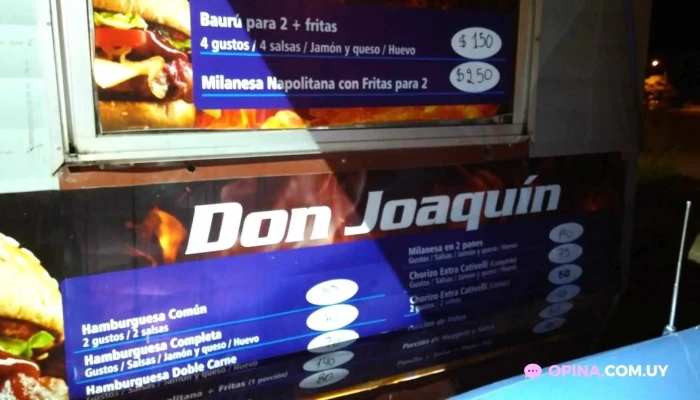 Carro Don Joaquin:  Menu