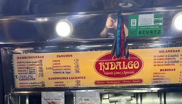 Carro Hidalgo:  Menu - Restaurante de comida rápida