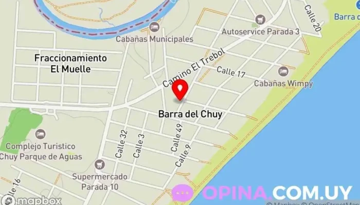 mapa de Casa Barra Urbanización en Barra del Chuy