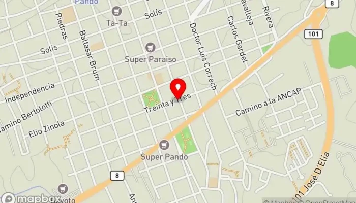 mapa de Casa Club Bar & Food Restaurante en Pando