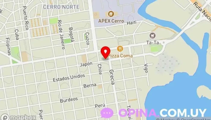 mapa de Casa del desarrollo de la niñez Servicio de salud mental en Montevideo