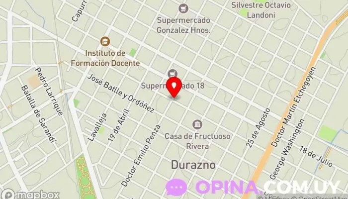 mapa de Casa Mautone Suarez Urbanización en Durazno