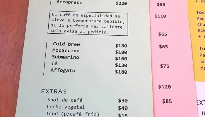 Casa Zorrilla:  Menu - Cafetería