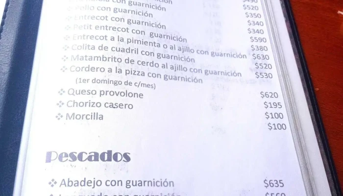 Cayetano:  Menu