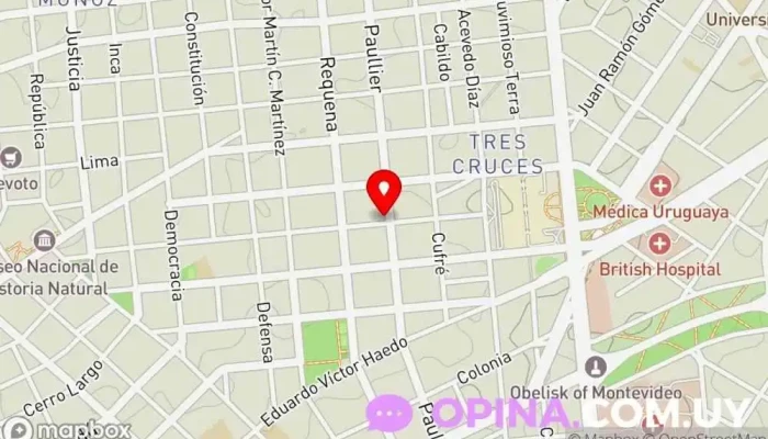 mapa de CBQ Clases particulares Instituto CBQ Servicio de clases particulares, Centro escolar en Montevideo