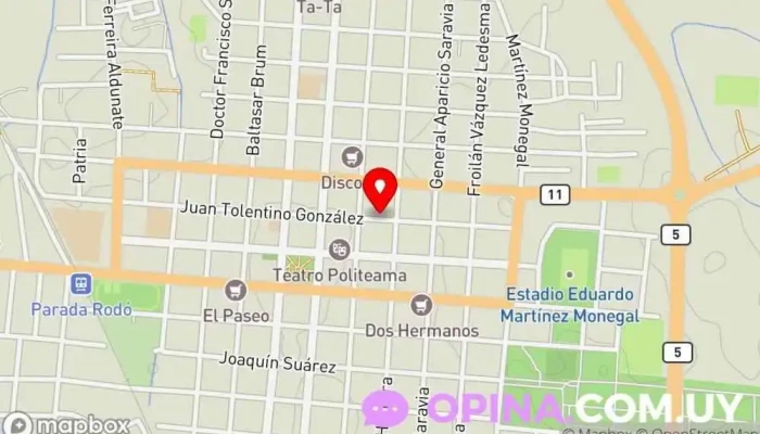 mapa de Central de danza Academia de baile en Canelones